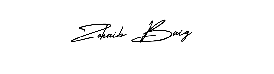 This is the best signature style for the Zohaib Baig name. Also you like these signature font (AmerikaSignatureDemo-Regular). Mix name signature. Zohaib Baig signature style 3 images and pictures png