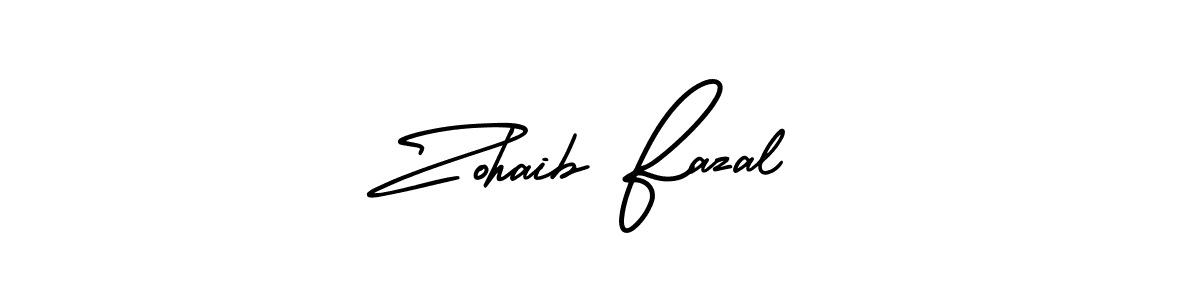 Zohaib Fazal stylish signature style. Best Handwritten Sign (AmerikaSignatureDemo-Regular) for my name. Handwritten Signature Collection Ideas for my name Zohaib Fazal. Zohaib Fazal signature style 3 images and pictures png