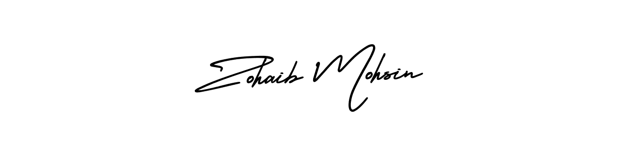 How to make Zohaib Mohsin signature? AmerikaSignatureDemo-Regular is a professional autograph style. Create handwritten signature for Zohaib Mohsin name. Zohaib Mohsin signature style 3 images and pictures png