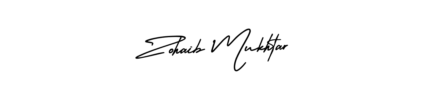 Make a beautiful signature design for name Zohaib Mukhtar. With this signature (AmerikaSignatureDemo-Regular) style, you can create a handwritten signature for free. Zohaib Mukhtar signature style 3 images and pictures png