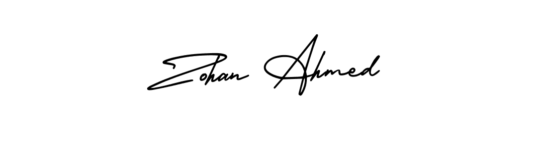 Design your own signature with our free online signature maker. With this signature software, you can create a handwritten (AmerikaSignatureDemo-Regular) signature for name Zohan Ahmed. Zohan Ahmed signature style 3 images and pictures png