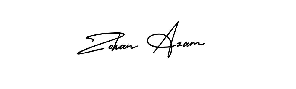 This is the best signature style for the Zohan Azam name. Also you like these signature font (AmerikaSignatureDemo-Regular). Mix name signature. Zohan Azam signature style 3 images and pictures png