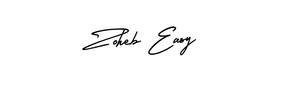 The best way (AmerikaSignatureDemo-Regular) to make a short signature is to pick only two or three words in your name. The name Zoheb Easy include a total of six letters. For converting this name. Zoheb Easy signature style 3 images and pictures png