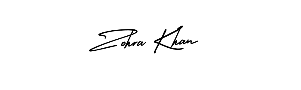 How to make Zohra Khan name signature. Use AmerikaSignatureDemo-Regular style for creating short signs online. This is the latest handwritten sign. Zohra Khan signature style 3 images and pictures png