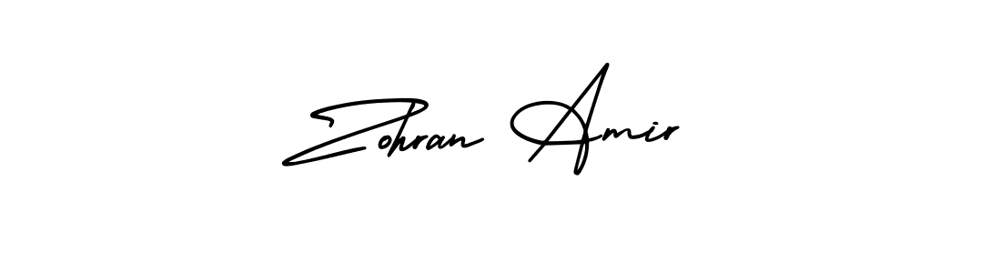 This is the best signature style for the Zohran Amir name. Also you like these signature font (AmerikaSignatureDemo-Regular). Mix name signature. Zohran Amir signature style 3 images and pictures png