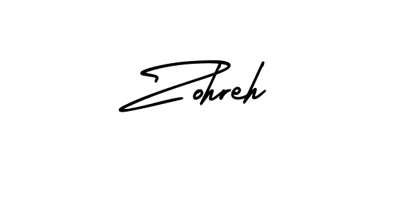 You should practise on your own different ways (AmerikaSignatureDemo-Regular) to write your name (Zohreh) in signature. don't let someone else do it for you. Zohreh signature style 3 images and pictures png