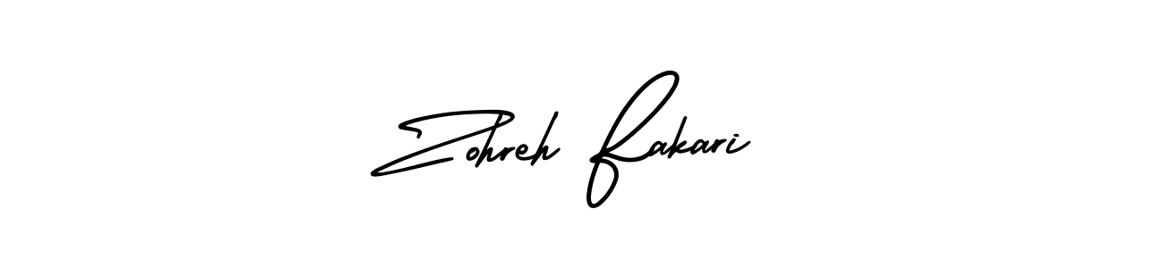 Zohreh Fakari stylish signature style. Best Handwritten Sign (AmerikaSignatureDemo-Regular) for my name. Handwritten Signature Collection Ideas for my name Zohreh Fakari. Zohreh Fakari signature style 3 images and pictures png