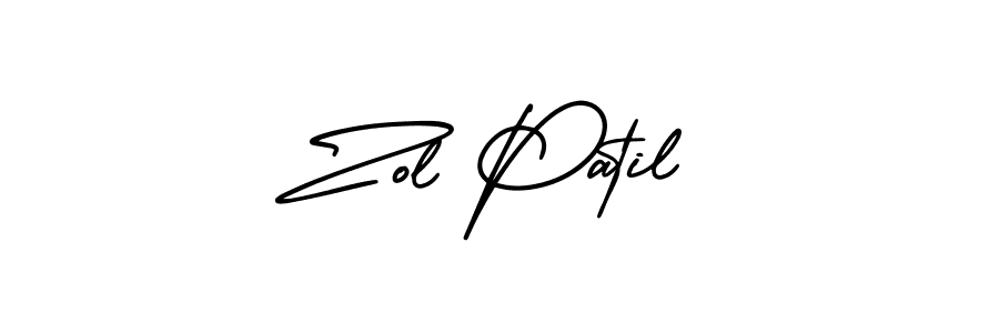 How to make Zol Patil name signature. Use AmerikaSignatureDemo-Regular style for creating short signs online. This is the latest handwritten sign. Zol Patil signature style 3 images and pictures png