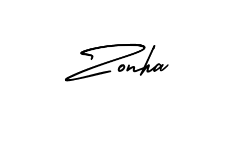 Create a beautiful signature design for name Zonha. With this signature (AmerikaSignatureDemo-Regular) fonts, you can make a handwritten signature for free. Zonha signature style 3 images and pictures png
