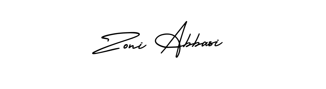 Zoni Abbasi stylish signature style. Best Handwritten Sign (AmerikaSignatureDemo-Regular) for my name. Handwritten Signature Collection Ideas for my name Zoni Abbasi. Zoni Abbasi signature style 3 images and pictures png