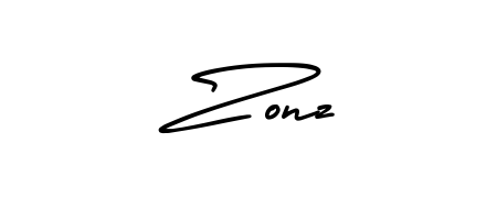 Make a beautiful signature design for name Zonz. With this signature (AmerikaSignatureDemo-Regular) style, you can create a handwritten signature for free. Zonz signature style 3 images and pictures png