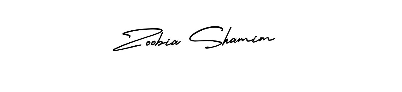 Use a signature maker to create a handwritten signature online. With this signature software, you can design (AmerikaSignatureDemo-Regular) your own signature for name Zoobia Shamim. Zoobia Shamim signature style 3 images and pictures png