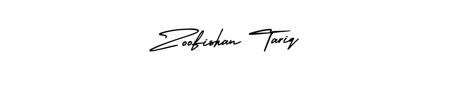 You should practise on your own different ways (AmerikaSignatureDemo-Regular) to write your name (Zoofishan Tariq) in signature. don't let someone else do it for you. Zoofishan Tariq signature style 3 images and pictures png