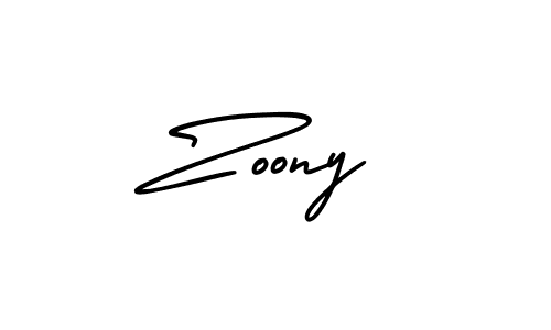 How to make Zoony signature? AmerikaSignatureDemo-Regular is a professional autograph style. Create handwritten signature for Zoony name. Zoony signature style 3 images and pictures png