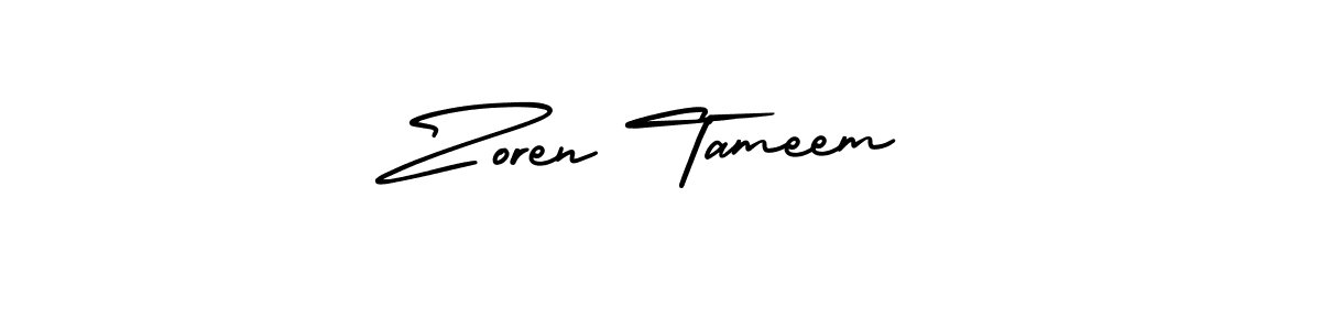 if you are searching for the best signature style for your name Zoren Tameem. so please give up your signature search. here we have designed multiple signature styles  using AmerikaSignatureDemo-Regular. Zoren Tameem signature style 3 images and pictures png