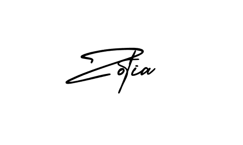 How to make Zotia name signature. Use AmerikaSignatureDemo-Regular style for creating short signs online. This is the latest handwritten sign. Zotia signature style 3 images and pictures png