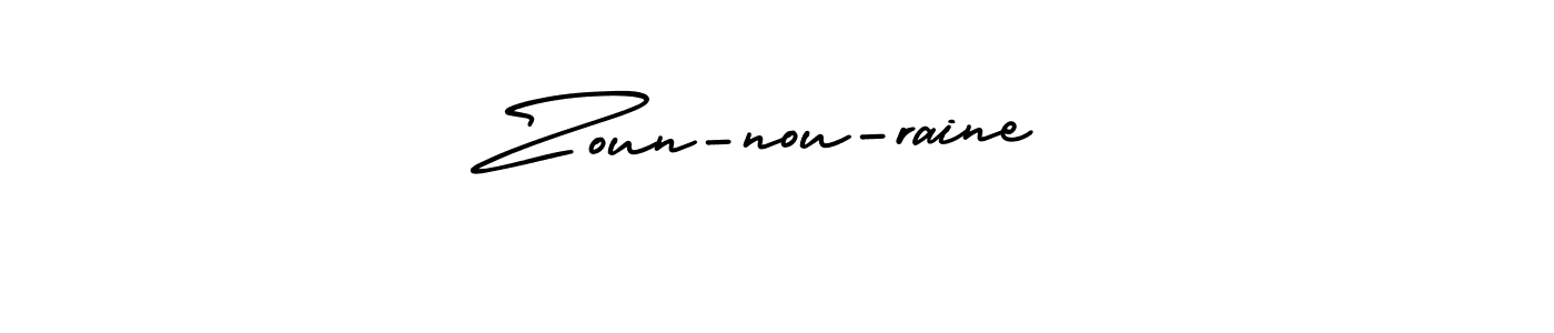 Make a short Zoun-nou-raine signature style. Manage your documents anywhere anytime using AmerikaSignatureDemo-Regular. Create and add eSignatures, submit forms, share and send files easily. Zoun-nou-raine signature style 3 images and pictures png