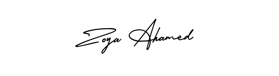 Design your own signature with our free online signature maker. With this signature software, you can create a handwritten (AmerikaSignatureDemo-Regular) signature for name Zoya Ahamed. Zoya Ahamed signature style 3 images and pictures png