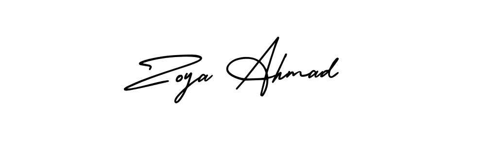 Make a short Zoya Ahmad signature style. Manage your documents anywhere anytime using AmerikaSignatureDemo-Regular. Create and add eSignatures, submit forms, share and send files easily. Zoya Ahmad signature style 3 images and pictures png