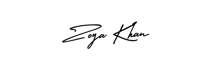 Make a beautiful signature design for name Zoya Khan. With this signature (AmerikaSignatureDemo-Regular) style, you can create a handwritten signature for free. Zoya Khan signature style 3 images and pictures png
