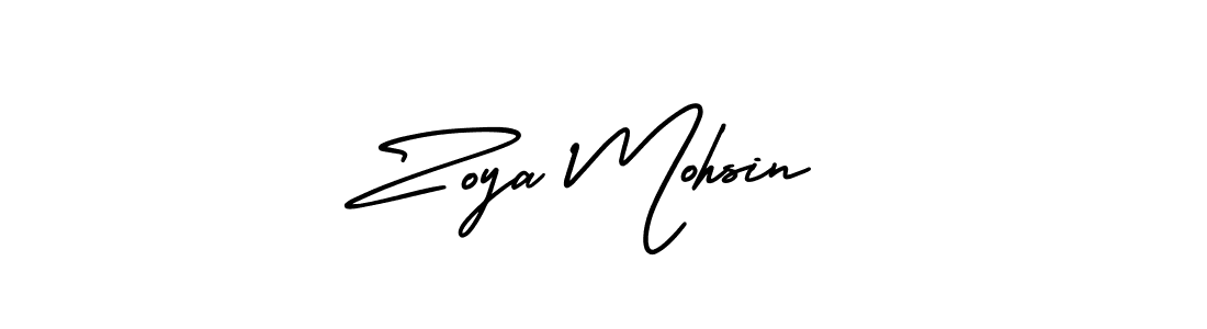 How to make Zoya Mohsin name signature. Use AmerikaSignatureDemo-Regular style for creating short signs online. This is the latest handwritten sign. Zoya Mohsin signature style 3 images and pictures png