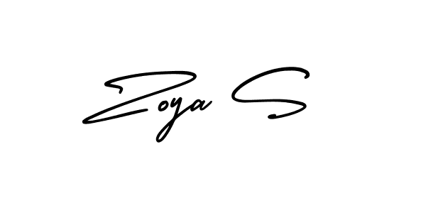 Use a signature maker to create a handwritten signature online. With this signature software, you can design (AmerikaSignatureDemo-Regular) your own signature for name Zoya S. Zoya S signature style 3 images and pictures png