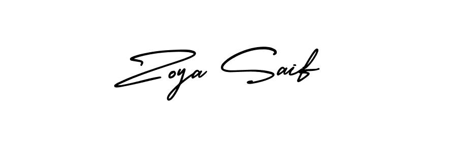 How to make Zoya Saif name signature. Use AmerikaSignatureDemo-Regular style for creating short signs online. This is the latest handwritten sign. Zoya Saif signature style 3 images and pictures png