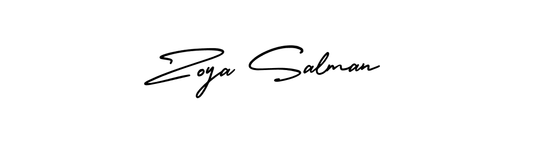 Design your own signature with our free online signature maker. With this signature software, you can create a handwritten (AmerikaSignatureDemo-Regular) signature for name Zoya Salman. Zoya Salman signature style 3 images and pictures png