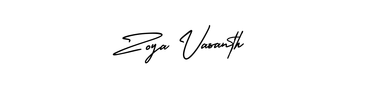 Use a signature maker to create a handwritten signature online. With this signature software, you can design (AmerikaSignatureDemo-Regular) your own signature for name Zoya Vasanth. Zoya Vasanth signature style 3 images and pictures png