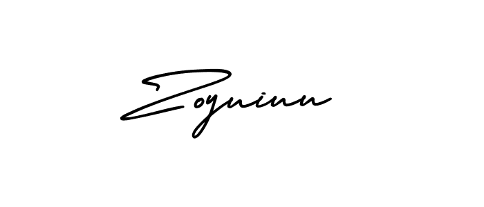 How to make Zoyuiuu name signature. Use AmerikaSignatureDemo-Regular style for creating short signs online. This is the latest handwritten sign. Zoyuiuu signature style 3 images and pictures png