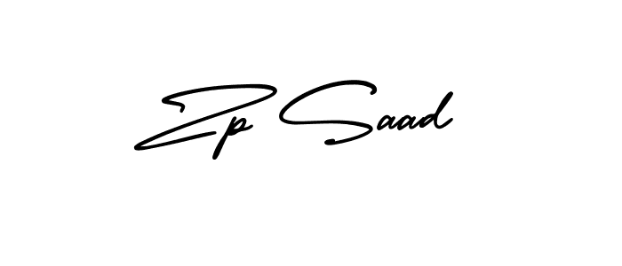 The best way (AmerikaSignatureDemo-Regular) to make a short signature is to pick only two or three words in your name. The name Zp Saad include a total of six letters. For converting this name. Zp Saad signature style 3 images and pictures png