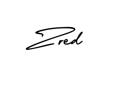 Design your own signature with our free online signature maker. With this signature software, you can create a handwritten (AmerikaSignatureDemo-Regular) signature for name Zred. Zred signature style 3 images and pictures png