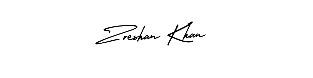 Create a beautiful signature design for name Zreshan Khan. With this signature (AmerikaSignatureDemo-Regular) fonts, you can make a handwritten signature for free. Zreshan Khan signature style 3 images and pictures png