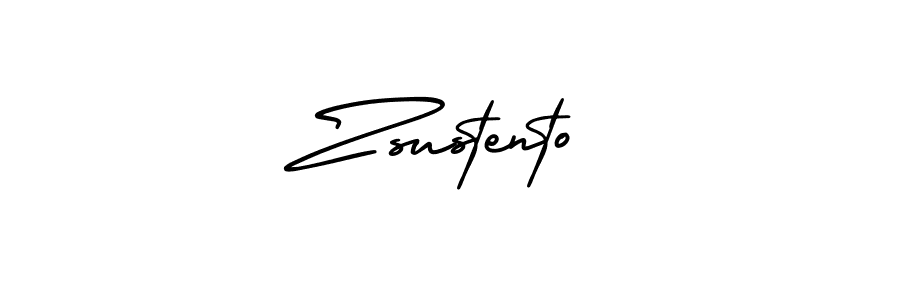 This is the best signature style for the Zsustento name. Also you like these signature font (AmerikaSignatureDemo-Regular). Mix name signature. Zsustento signature style 3 images and pictures png