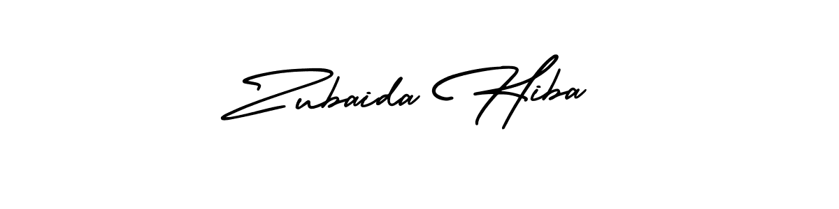 Make a beautiful signature design for name Zubaida Hiba. With this signature (AmerikaSignatureDemo-Regular) style, you can create a handwritten signature for free. Zubaida Hiba signature style 3 images and pictures png