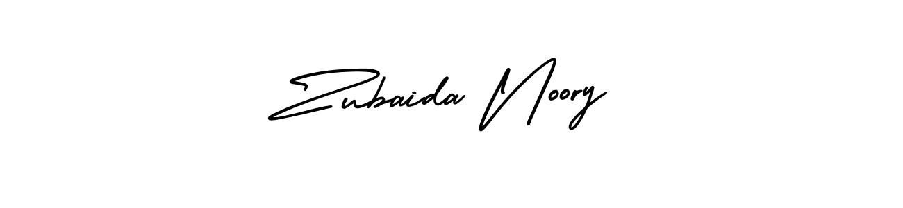 The best way (AmerikaSignatureDemo-Regular) to make a short signature is to pick only two or three words in your name. The name Zubaida Noory include a total of six letters. For converting this name. Zubaida Noory signature style 3 images and pictures png