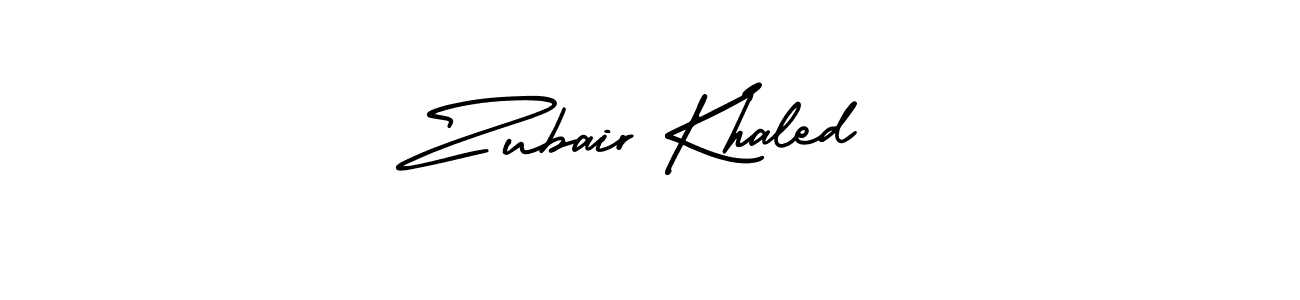 This is the best signature style for the Zubair Khaled name. Also you like these signature font (AmerikaSignatureDemo-Regular). Mix name signature. Zubair Khaled signature style 3 images and pictures png