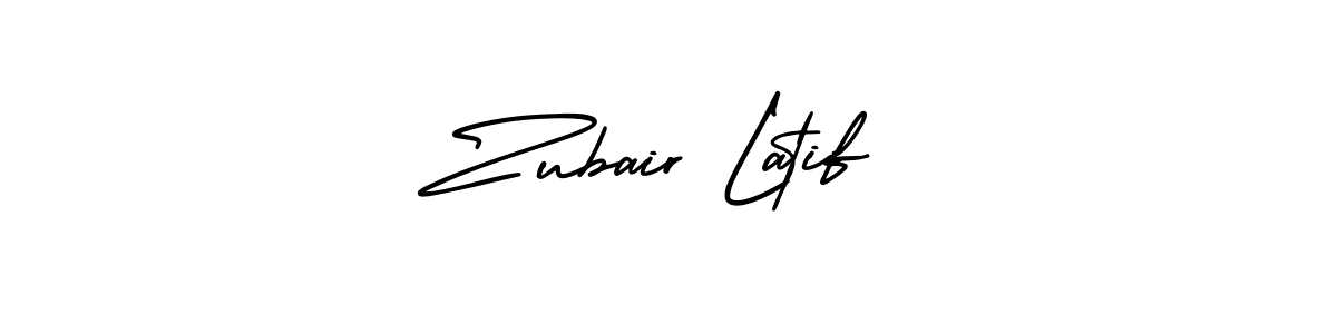 The best way (AmerikaSignatureDemo-Regular) to make a short signature is to pick only two or three words in your name. The name Zubair Latif include a total of six letters. For converting this name. Zubair Latif signature style 3 images and pictures png