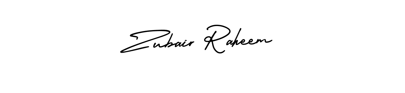 Make a beautiful signature design for name Zubair Raheem. With this signature (AmerikaSignatureDemo-Regular) style, you can create a handwritten signature for free. Zubair Raheem signature style 3 images and pictures png