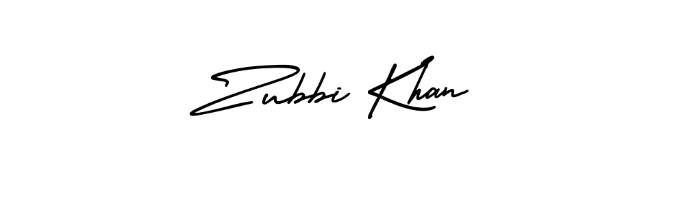 How to make Zubbi Khan name signature. Use AmerikaSignatureDemo-Regular style for creating short signs online. This is the latest handwritten sign. Zubbi Khan signature style 3 images and pictures png