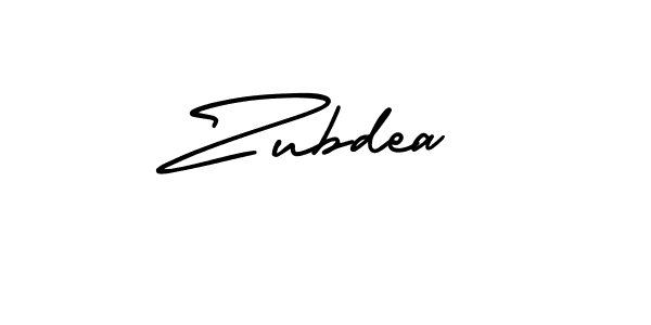 How to make Zubdea name signature. Use AmerikaSignatureDemo-Regular style for creating short signs online. This is the latest handwritten sign. Zubdea signature style 3 images and pictures png