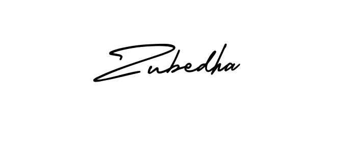 Zubedha stylish signature style. Best Handwritten Sign (AmerikaSignatureDemo-Regular) for my name. Handwritten Signature Collection Ideas for my name Zubedha. Zubedha signature style 3 images and pictures png