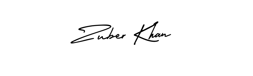 How to Draw Zuber Khan signature style? AmerikaSignatureDemo-Regular is a latest design signature styles for name Zuber Khan. Zuber Khan signature style 3 images and pictures png