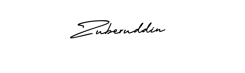 How to make Zuberuddin name signature. Use AmerikaSignatureDemo-Regular style for creating short signs online. This is the latest handwritten sign. Zuberuddin signature style 3 images and pictures png