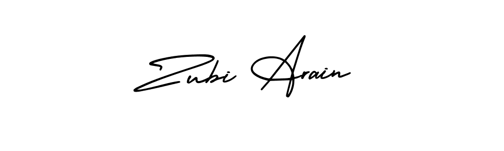Create a beautiful signature design for name Zubi Arain. With this signature (AmerikaSignatureDemo-Regular) fonts, you can make a handwritten signature for free. Zubi Arain signature style 3 images and pictures png