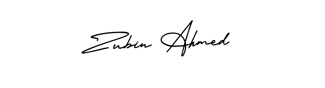 This is the best signature style for the Zubin Ahmed name. Also you like these signature font (AmerikaSignatureDemo-Regular). Mix name signature. Zubin Ahmed signature style 3 images and pictures png