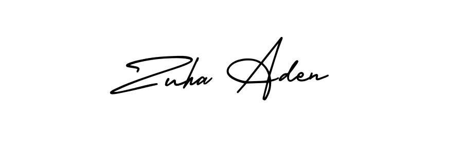 Zuha Aden stylish signature style. Best Handwritten Sign (AmerikaSignatureDemo-Regular) for my name. Handwritten Signature Collection Ideas for my name Zuha Aden. Zuha Aden signature style 3 images and pictures png