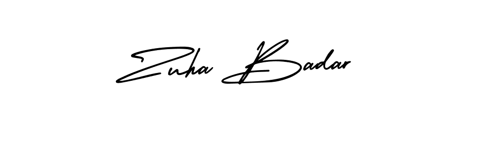 Also You can easily find your signature by using the search form. We will create Zuha Badar name handwritten signature images for you free of cost using AmerikaSignatureDemo-Regular sign style. Zuha Badar signature style 3 images and pictures png