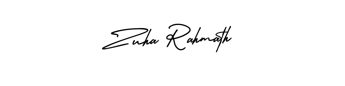 Use a signature maker to create a handwritten signature online. With this signature software, you can design (AmerikaSignatureDemo-Regular) your own signature for name Zuha Rahmath. Zuha Rahmath signature style 3 images and pictures png