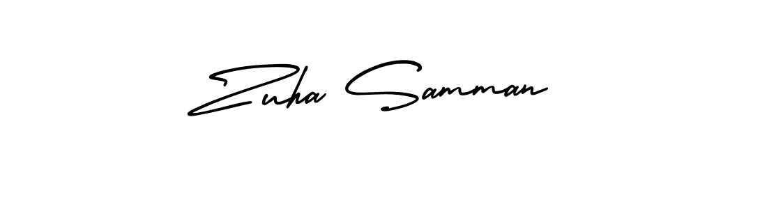 Use a signature maker to create a handwritten signature online. With this signature software, you can design (AmerikaSignatureDemo-Regular) your own signature for name Zuha Samman. Zuha Samman signature style 3 images and pictures png